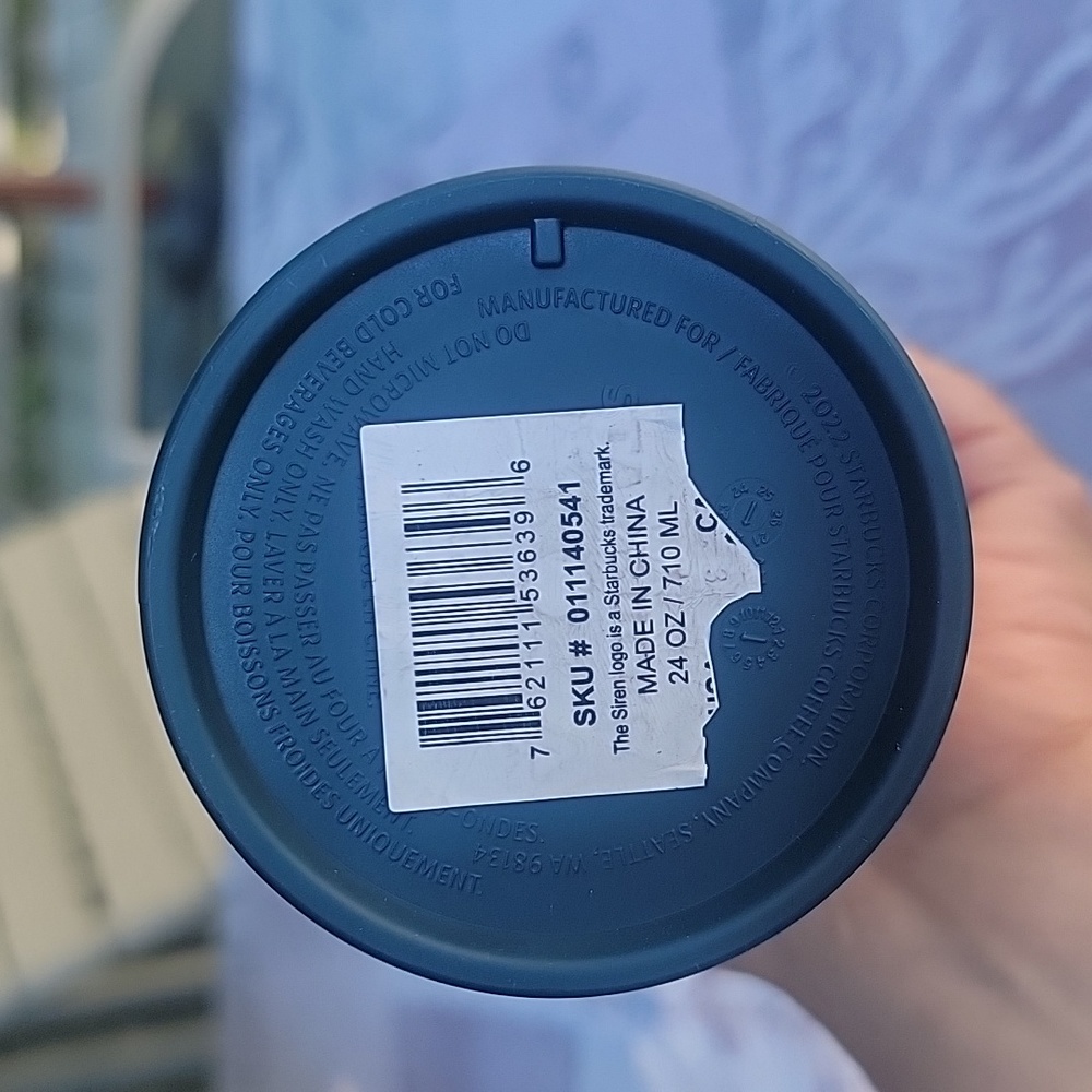 NWT NEW STARBUCKS SUMMER PRUSSIAN BLUE HONEYCOMB PATTERN TUMBLER Sz 24 Oz - Picture 11 of 11